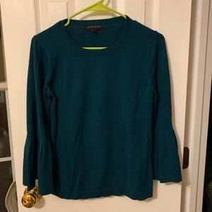 Banana Republic teal bell sleeve sweater